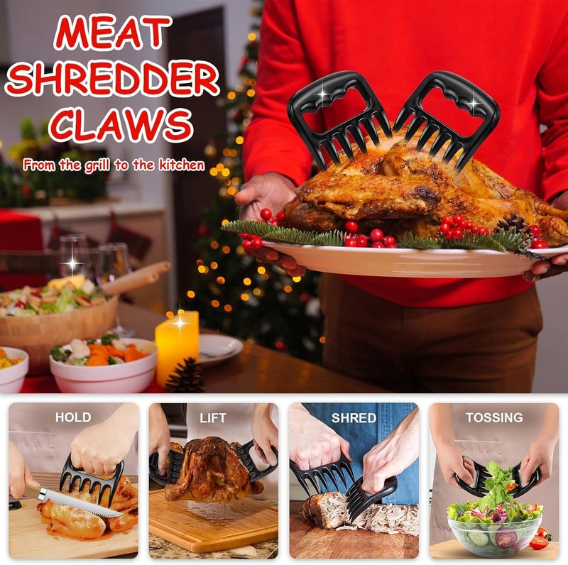 RINPIR 35pcs Deluxe Grilling Gifts Set for Birthday Fathers Day, Stainless Steel BBQ Accessories Kit for Men Dad, Professional Grill Tools Utensils with Scissors, Meat Claws in Aluminum Case Black - Image 3